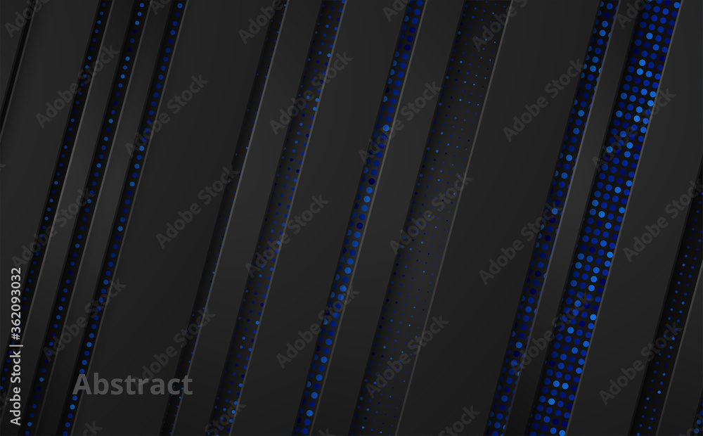 Abstract 3d background with black paper layers