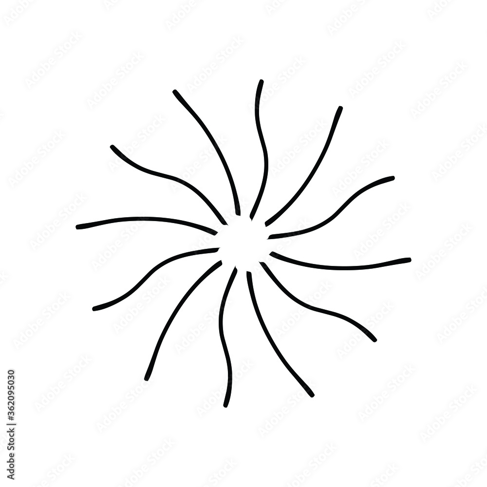Fototapeta premium Vintage sunburst, explosion doodles isolated on white background EPS Vector Abstract
