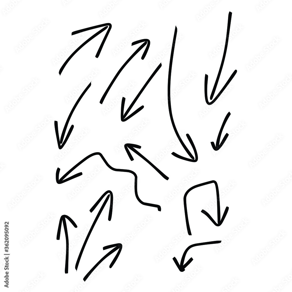 Set of rough hand drawn, grunge, handmade elements arrows, waypoints isolated on white background EPS Vector Set of rough hand drawn, grunge, handmade elements arrows, waypoints isolated on white background EPS Vector