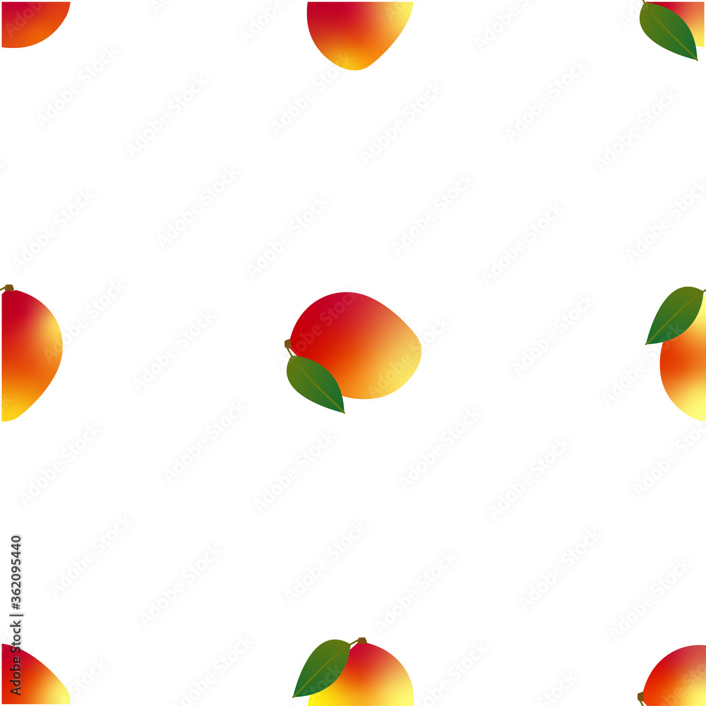 Mango. Seamless Vector Patterns  - obrazy, fototapety, plakaty 
