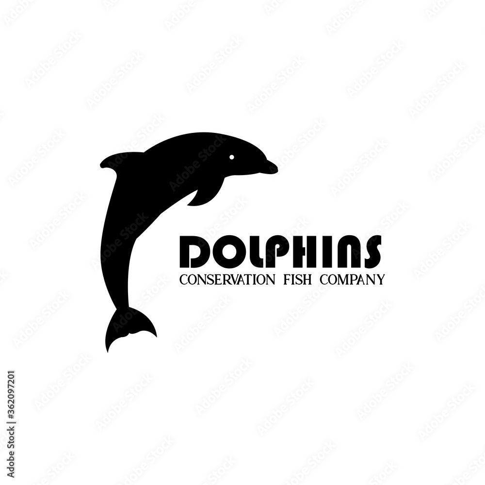 Obraz premium Dolphin jumping vector icon on white background. Flat vector dolphin jumping icon symbol sign from modern animals collection for mobile concept and web apps design.