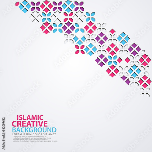 Islamic design greeting card background template