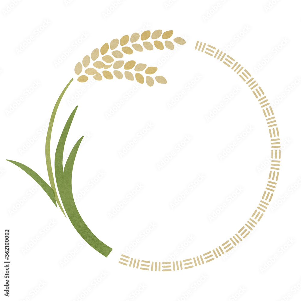 稲穂のフレーム 丸型 白背景 Stock Vector Adobe Stock