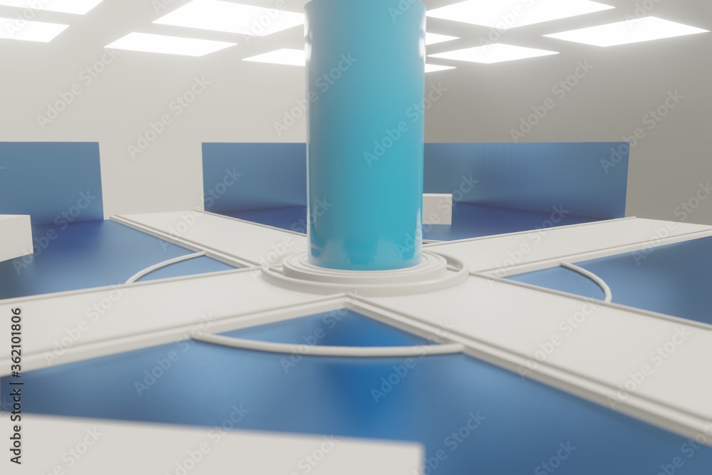 Illuminated corridor interior design. Abstract Futuristic tunnel with light background. 3D rendering. Illuminated corridor interior design. Abstract Futuristic tunnel with light background. 3D rendering.