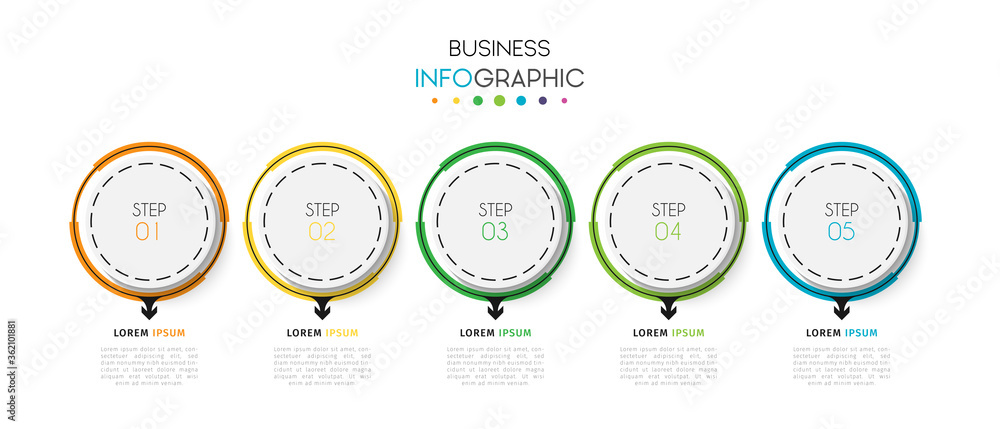 Naklejka premium Business infographic element with options, steps, number vector template design