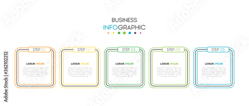 Business infographic element with options, steps, number vector template design