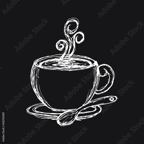 vector sketch illustration - cup of coffee