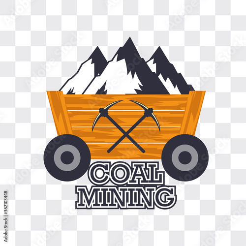 coal mining insignia on transparent background. vector illustration