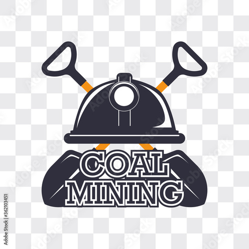 coal mining insignia on transparent background. vector illustration