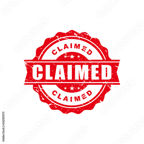 Abstract Red Grunge Circle Claimed Rubber Stamps Sign Vector, Red Grungy Circle Claimed Seal, Mark, Label Design Template