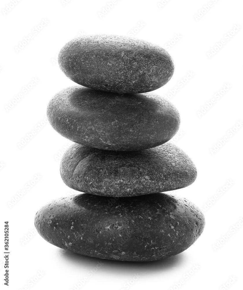 Spa stones on white background Spa stones on white background