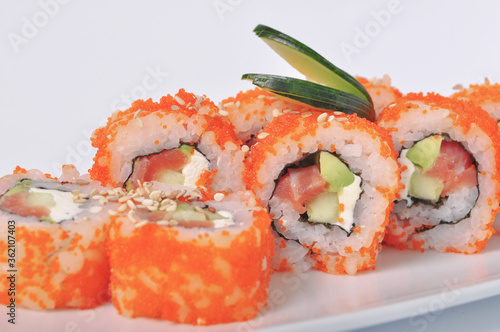 sushi on a white