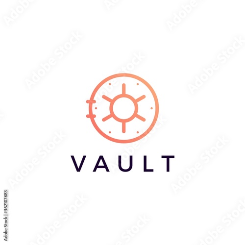 vault locker logo vector icon illustration