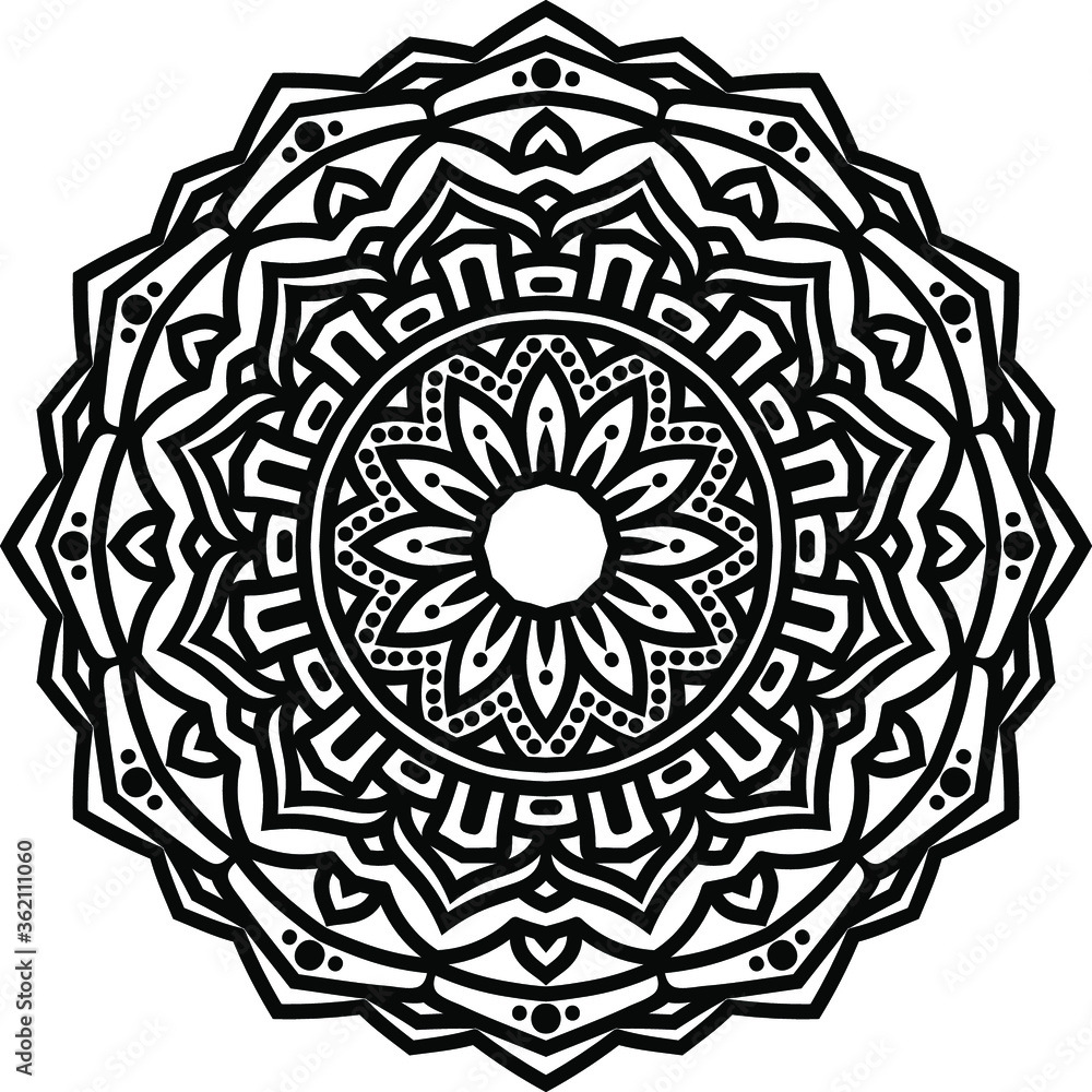 Circular pattern mandala art 
