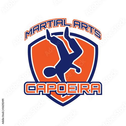 capoeira martial art isolated on white background. vector illustration