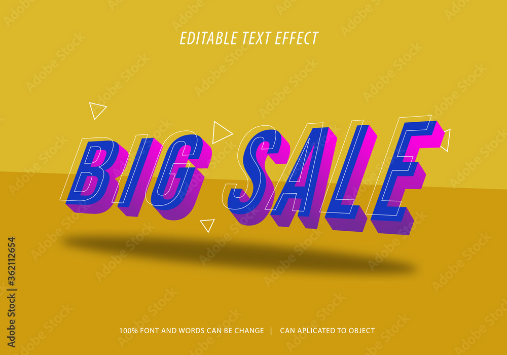 editable 3d text effect for promotion