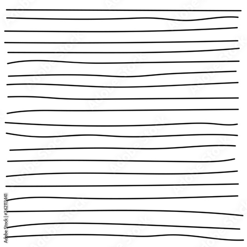 Drawn lines. Doodle Background pattern stripe black and white. Horizontal stripes pattern. Abstraction. © lulya