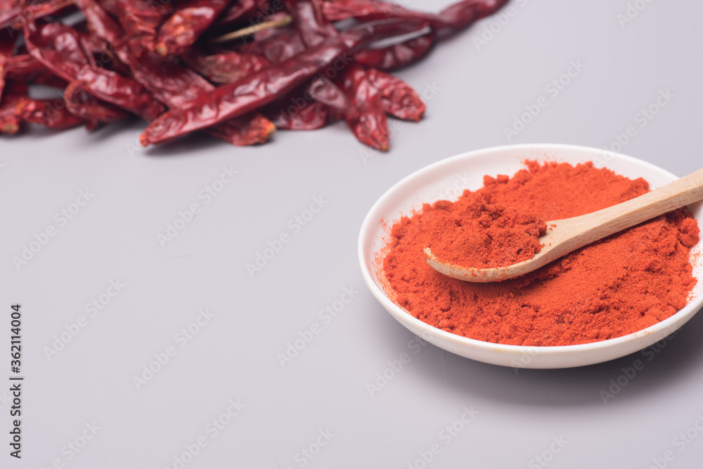Chili powder grey surface
