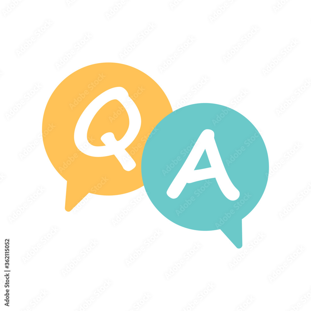 questions and answers icon. Line, glyph and filled outline colorful ...