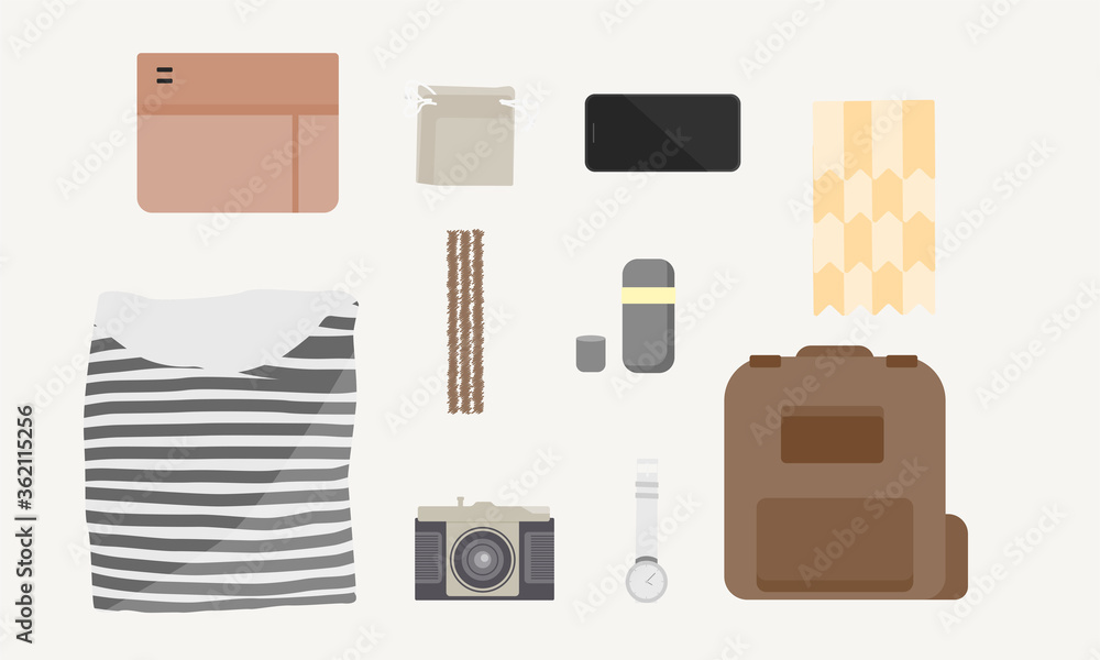 set of different types of luggage
