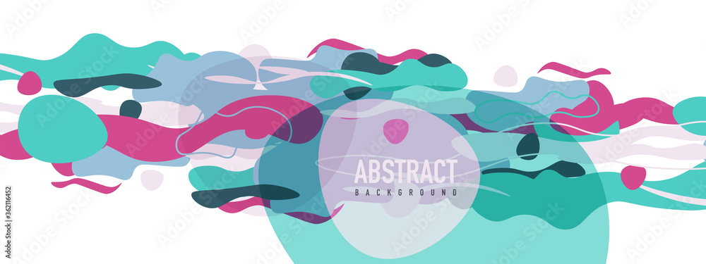 Fototapeta premium Trendy liquid style shapes abstract design, dynamic vector background for placards, brochures, posters, web landing pages, covers or banners
