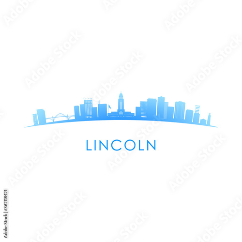 Lincoln skyline silhouette. Vector design colorful illustration.