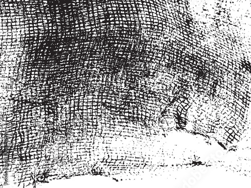 Grunge texture of soft gauze cotton fabric. Abstract monochrome background of coarse crumpled fabric. Vector illustration.