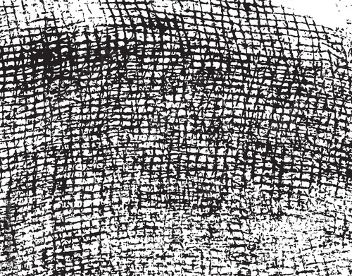 Grunge texture of soft gauze cotton fabric. Abstract monochrome background of coarse crumpled fabric. Vector illustration.