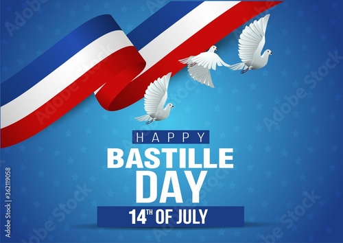 Happy Bastille Day, the French National Day poster and concept design photo