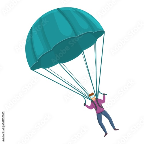 Fototapeta Naklejka Na Ścianę i Meble -  Flying parachute icon. Cartoon of flying parachute vector icon for web design isolated on white background