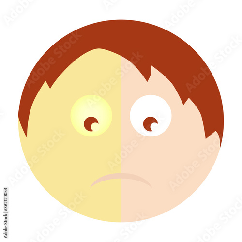 An illustration depicting a man with a jaundice.