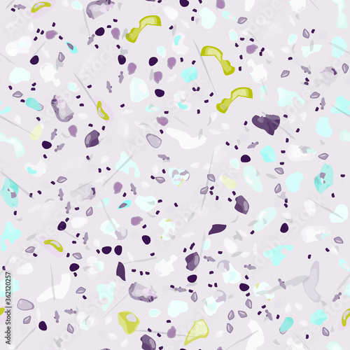 Terrazzo Texture Vector. Flooring Seamless Pattern