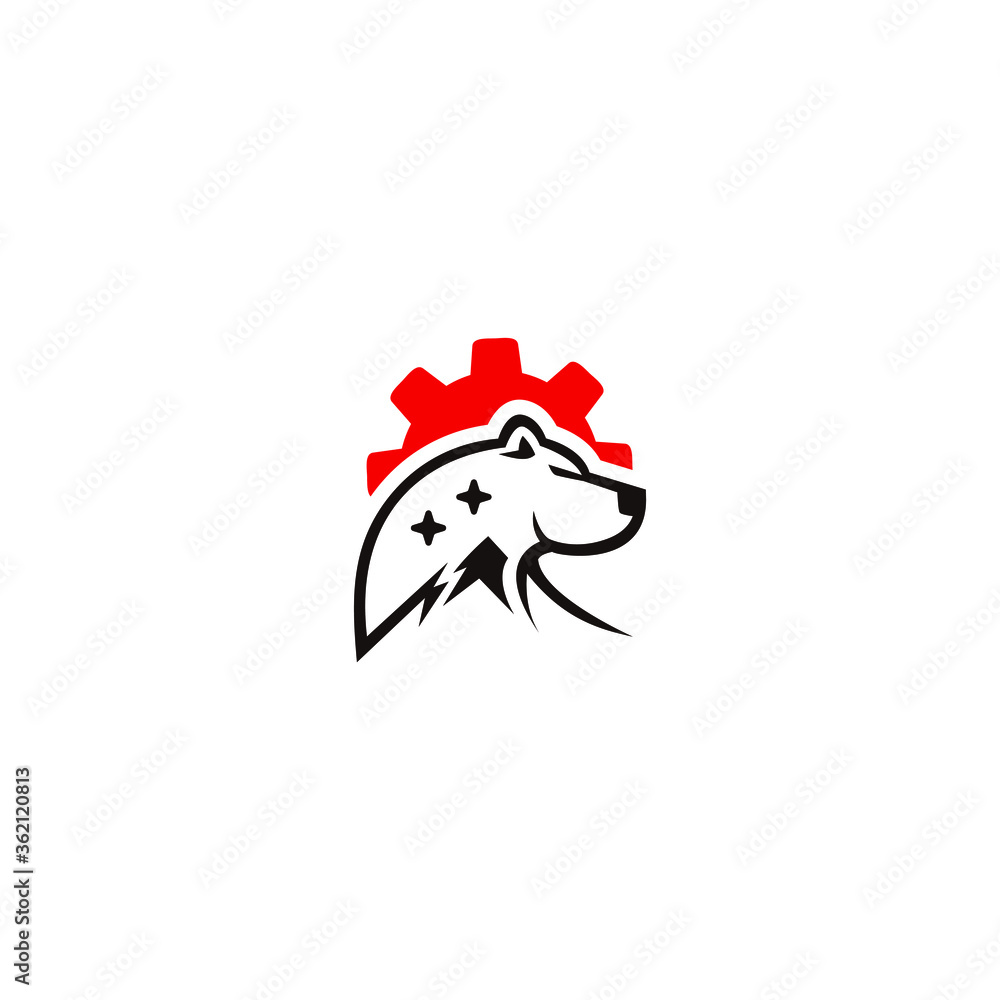 Obraz premium north polar bear engineer logo icon vector