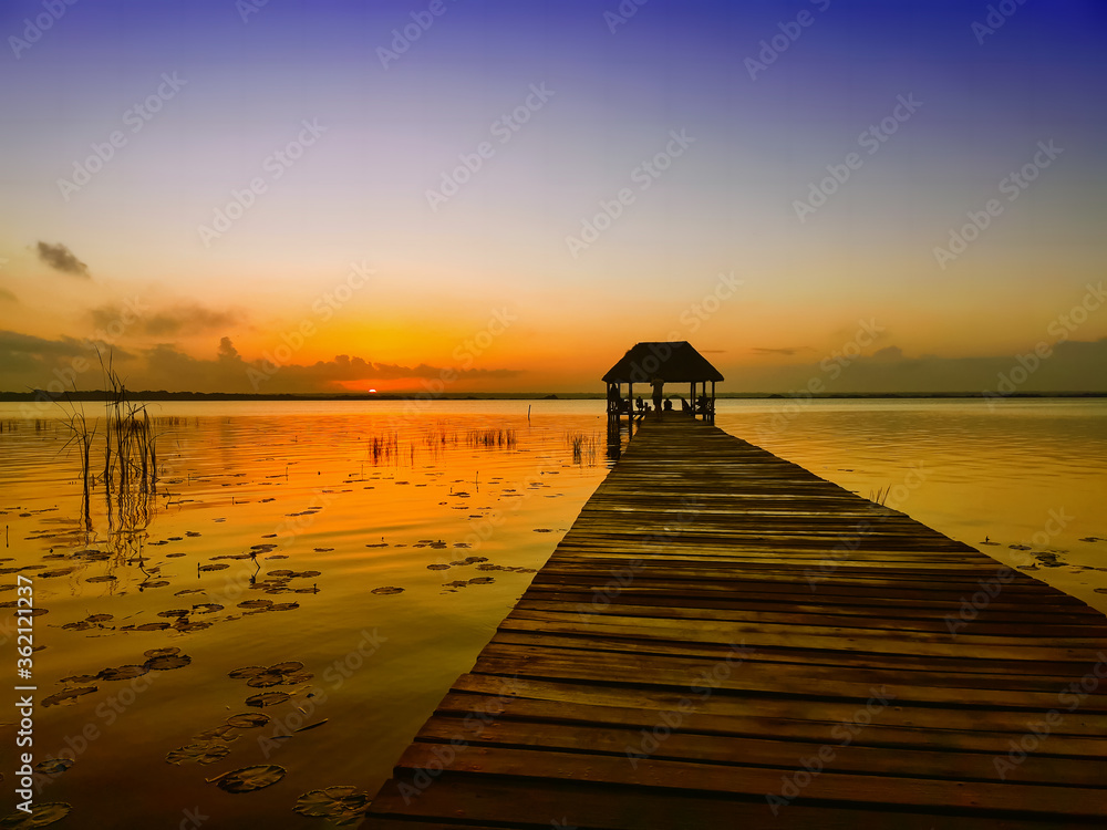 Sunrise on Lake Bacalar, Quintana Roo, Mexico