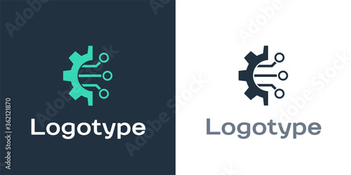 Logotype Algorithm icon isolated on white background. Algorithm symbol design from Artificial Intelligence collection. Logo design template element. Vector Illustration.