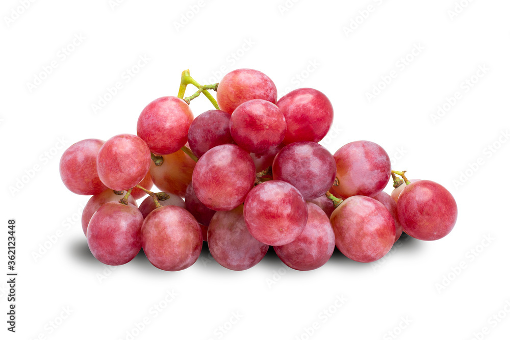 bunch of red grapes isolated on white. bunch of red grapes isolated on white.
