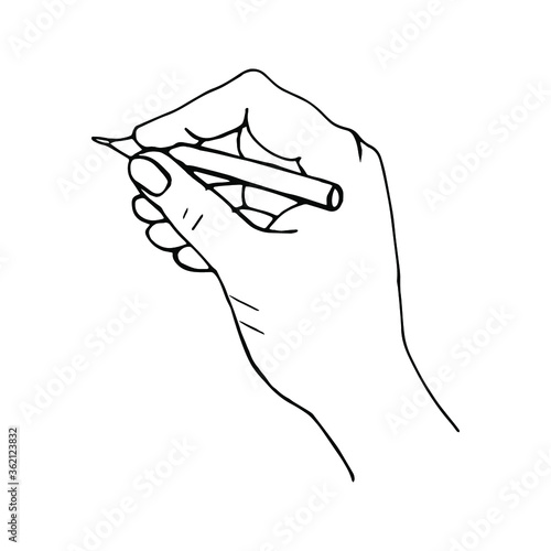 Hand pencil write vector hand draw icon design illustration