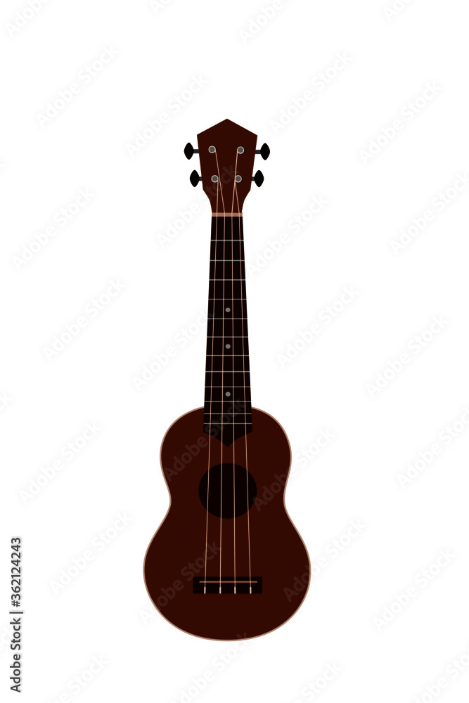 guitar or ukulele isolated on white background