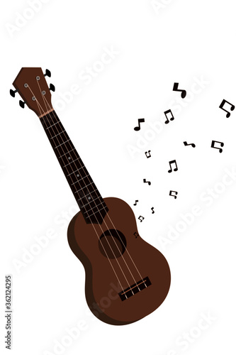 Ukulele musical instrument. Vector illustration.