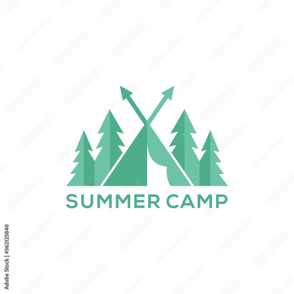 Fototapeta premium Camping Outdoor Adventure Vector Logo Design