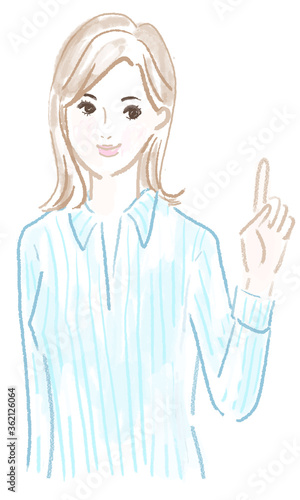 Illustration of a young woman explaining