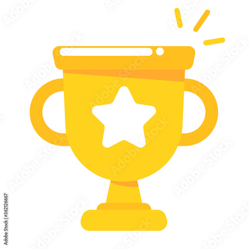 Gold trophy with the name plate of the winner of the competition.