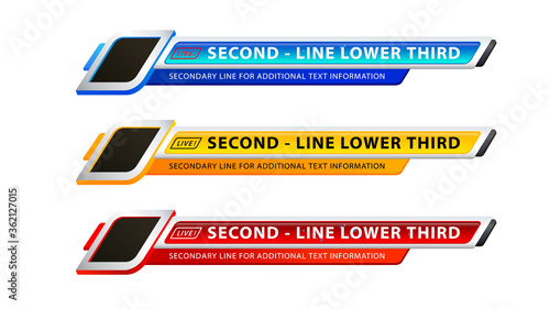 Vector  lower third or television news bar design template isolated on white background