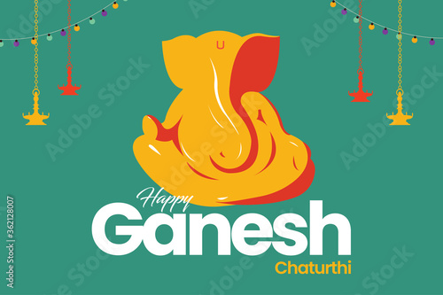 Happy Ganesh Chaturthi, Illustration of Lord Ganesha, Ganesh Chaturthi, Ganesha Poster, Ganpati Festival, Eco-Friendly Ganesha