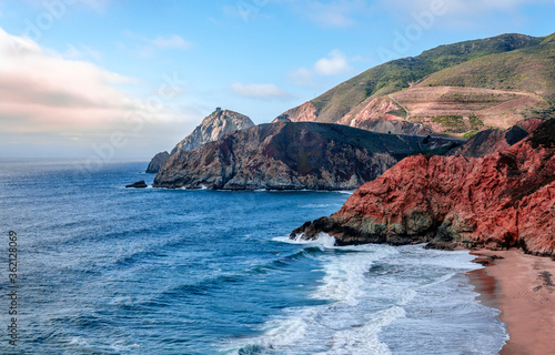 View of Devil s Slide  a coastal promontory in California  United States. It lies on the San Mateo County coast between Pacifica and Montara.