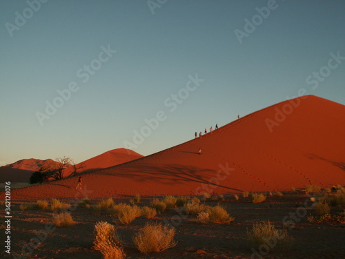 Dusk walk up Dune 45, Namibia