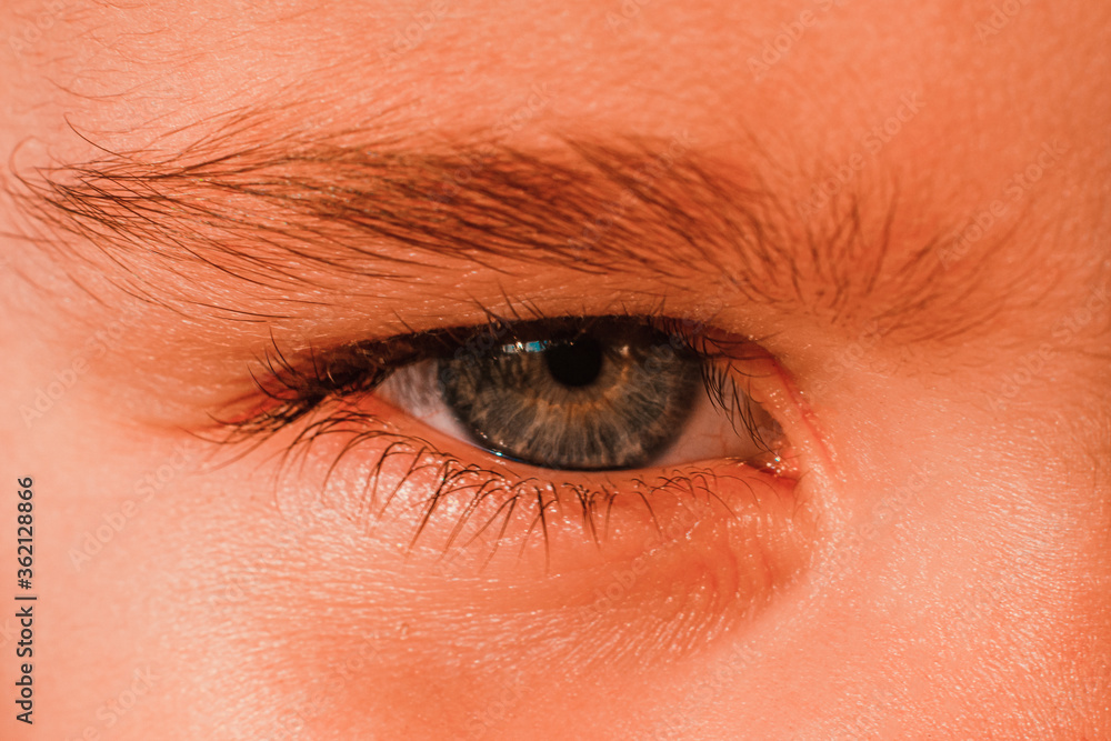 Obraz premium Little girl's eye close up. Eyes look of preschool children.