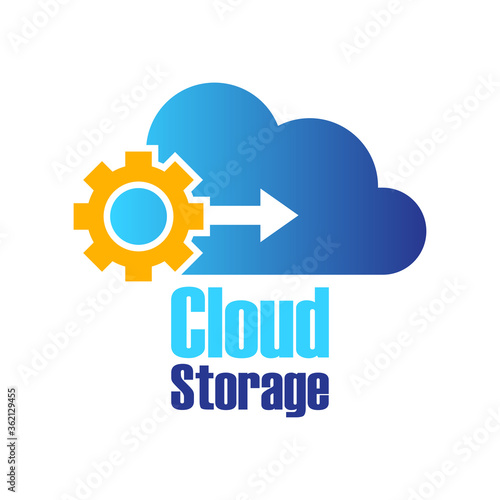 cloud storage service logo isolated on white background. vector illustration
