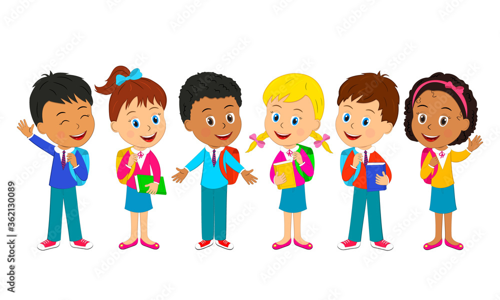 kids,boys and girls with bag,illustration, vector kids,boys and girls with bag,illustration, vector