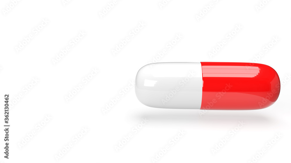 red white capsule 3d rendering for medical content. red white capsule 3d rendering for medical content.